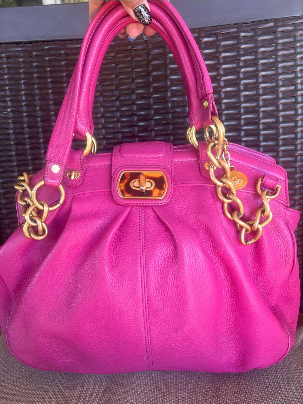 EUC RARE CLASSIC Brahmin ADORA in PINK LA SCALA Satchel